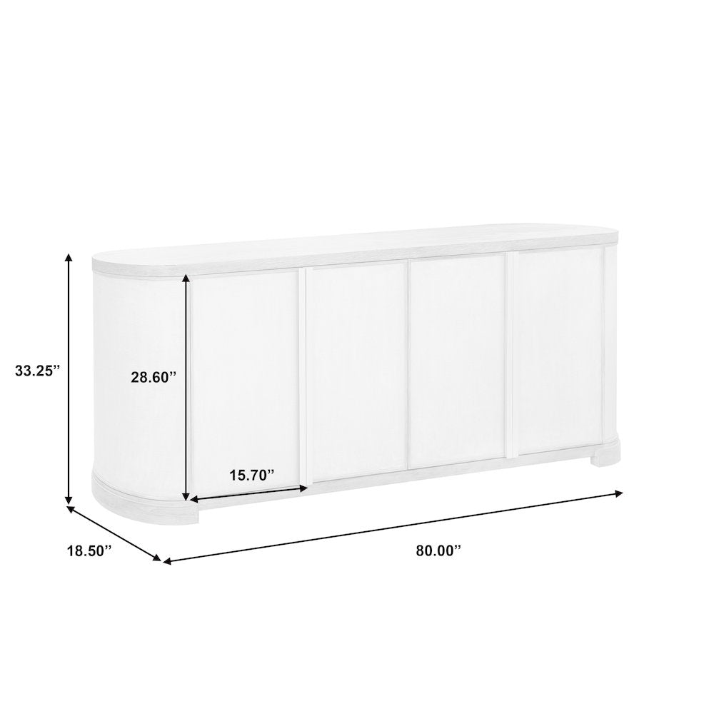 Modern 4 Door Credenza