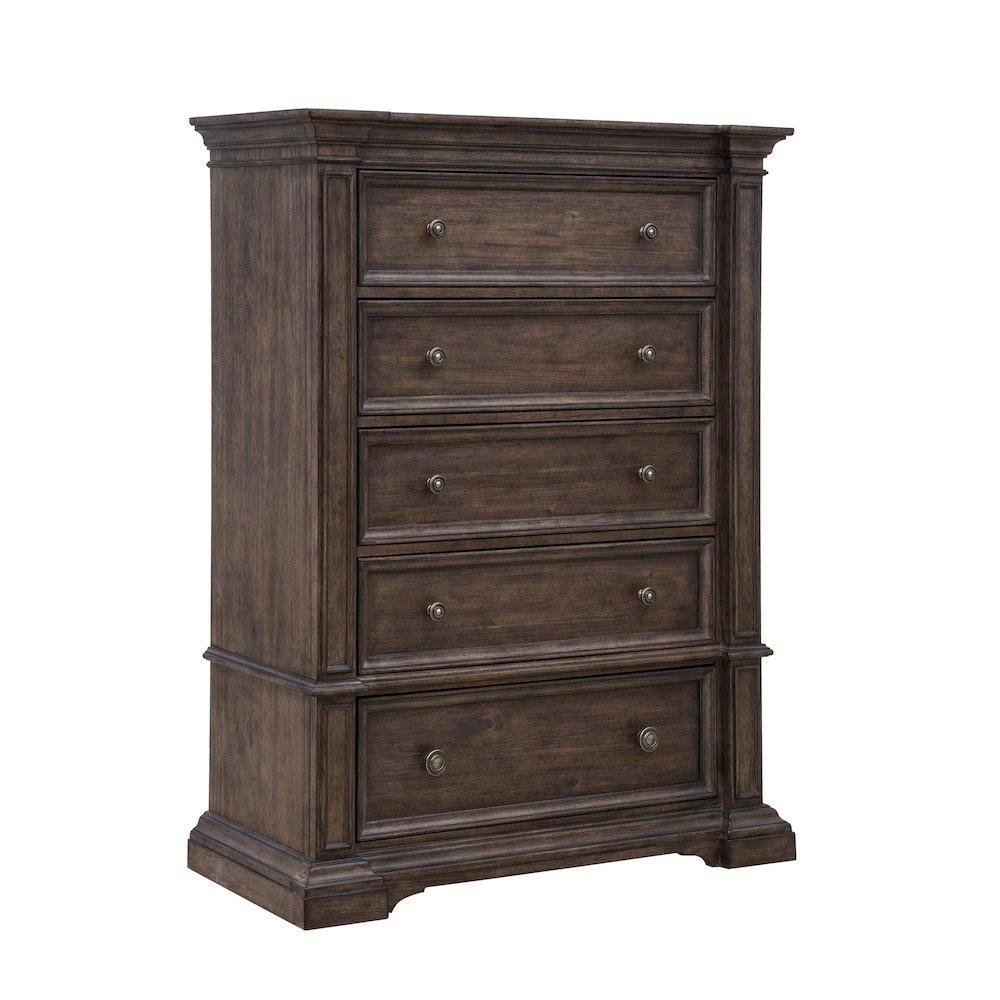 Woodbury Five Drawer Chest in Cowboy Boots Brown