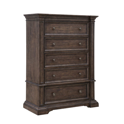 Woodbury Five Drawer Chest in Cowboy Boots Brown