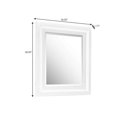 Melrose Beveled Dresser Mirror with LED Lights in a White Finish