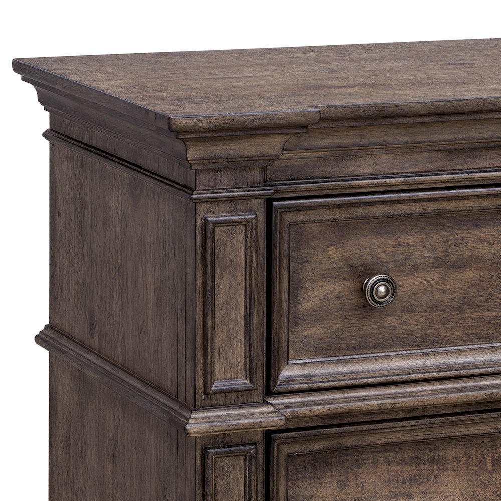 Woodbury Two Drawer Nightstand with USB in Cowboy Boots Brown