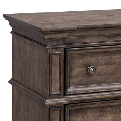 Woodbury Two Drawer Nightstand with USB in Cowboy Boots Brown