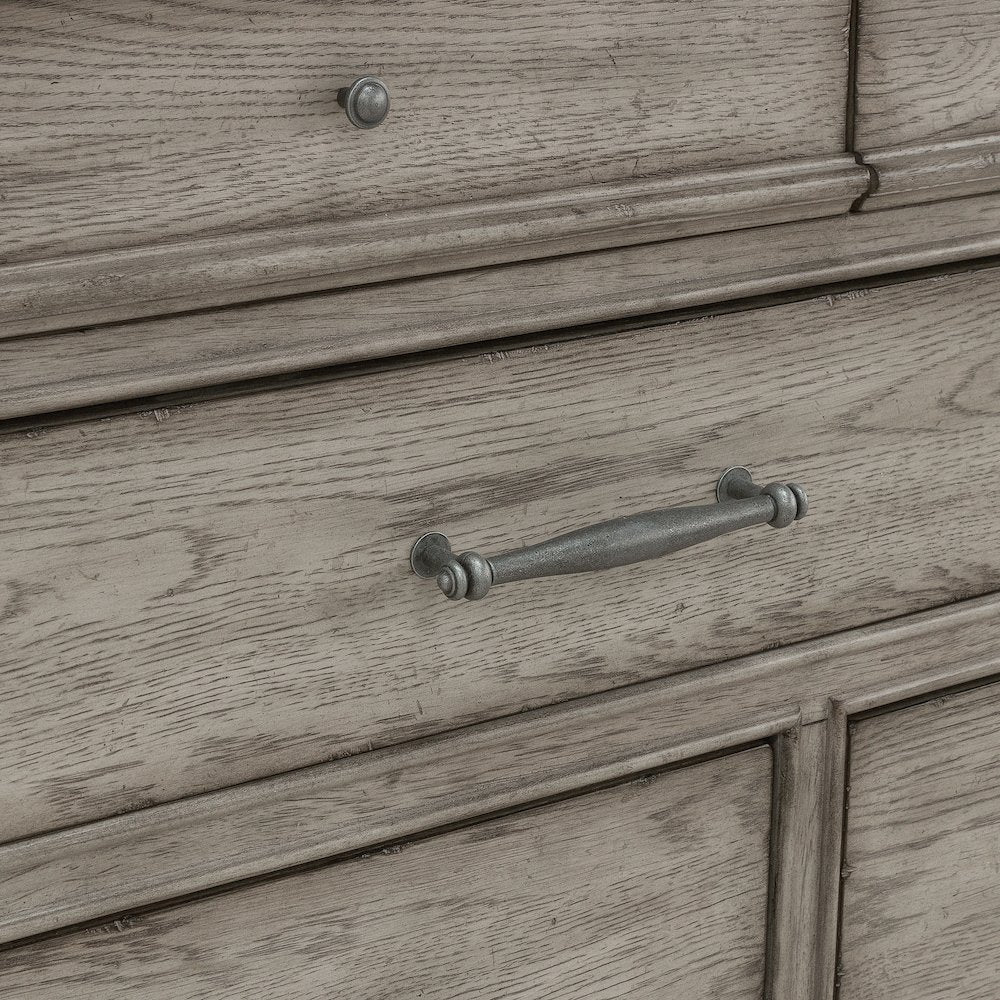 Madison Ridge 10 Drawer Dresser and Framed Mirror in Heritage Taupe