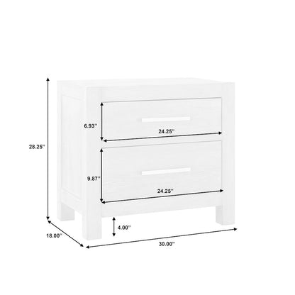 Millwork Two Drawer Nightstand with USB/C Port