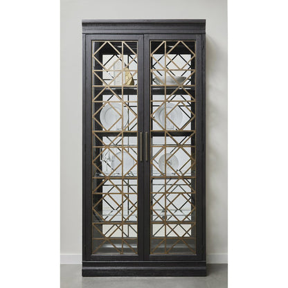 4 Shelf Display Cabinet with Decorative Glass Doors