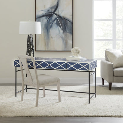 Navy Blue Writing Desk with Storage Drawer