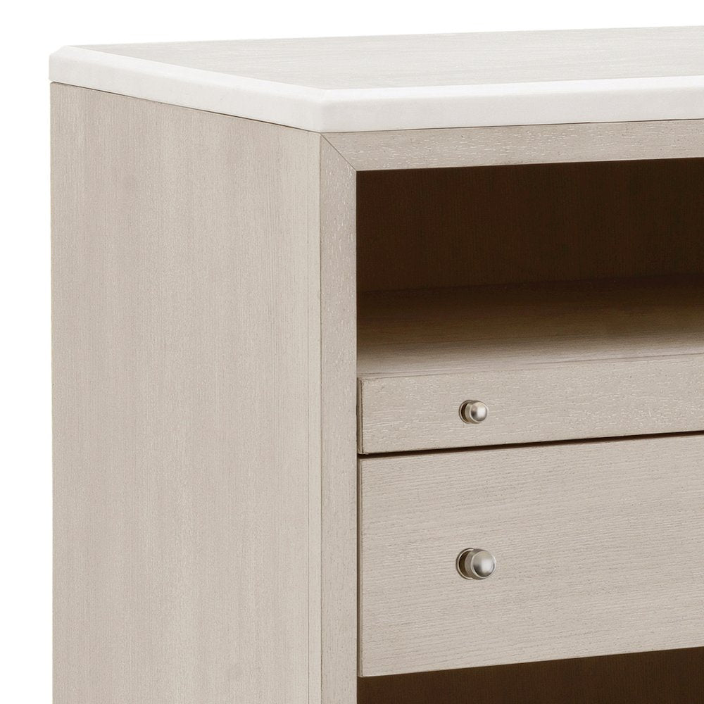Ashby Place Accent Nightstand with Center Drawers and USB-C Port
