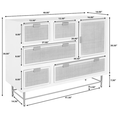 5-Drawer Accent Chest with Cabinet