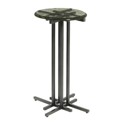 Glass Top Spot Table with Metal Base Pedestal