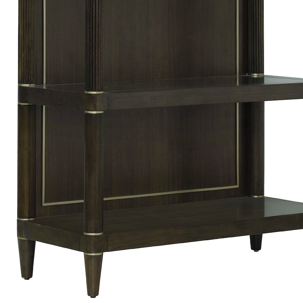 Asher Park Open Shelf Etagere, Piano Brown Finish