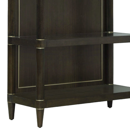 Asher Park Open Shelf Etagere, Piano Brown Finish