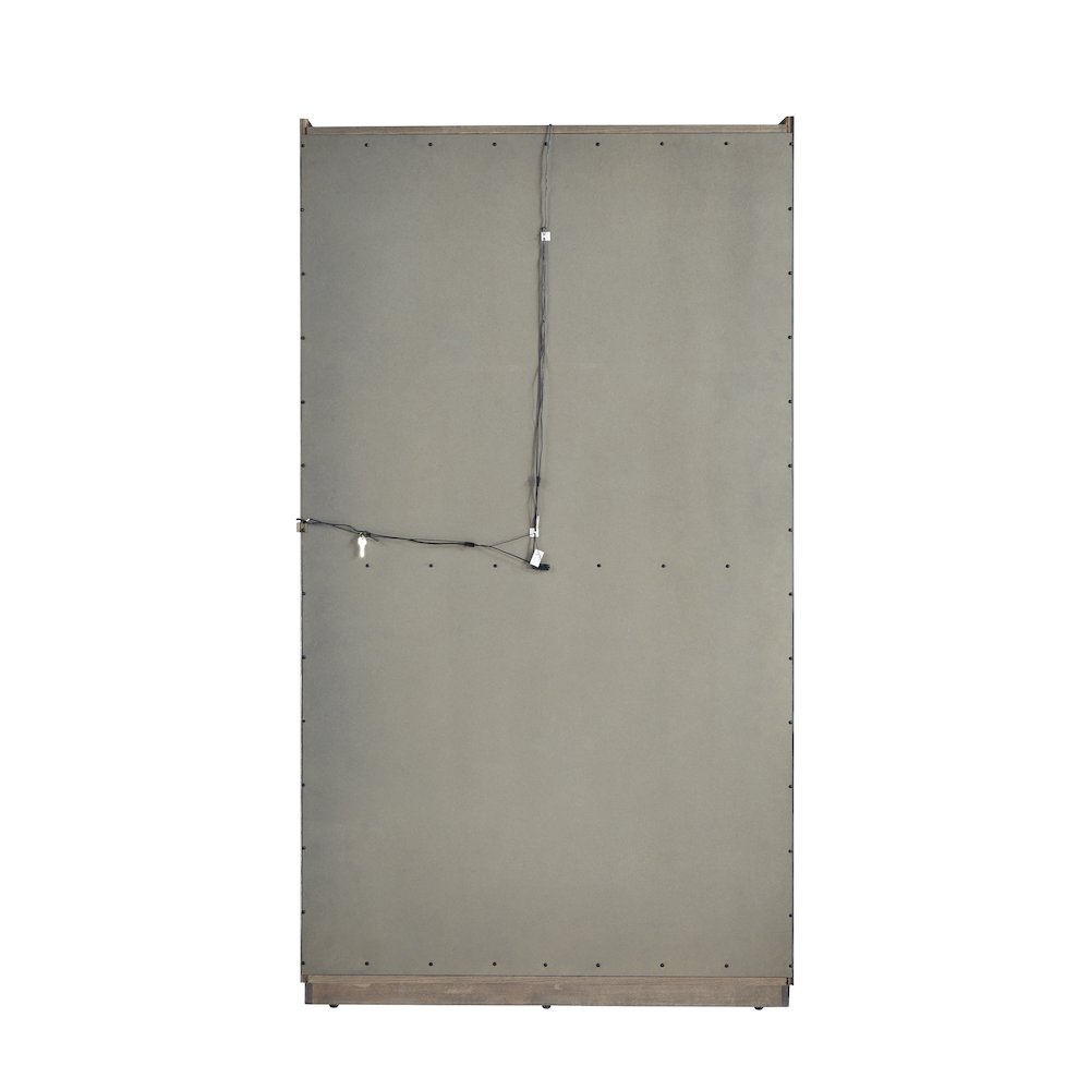 Modern Sliding Door Curio Cabinet, Medium Wood Finish