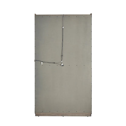 Modern Sliding Door Curio Cabinet, Medium Wood Finish