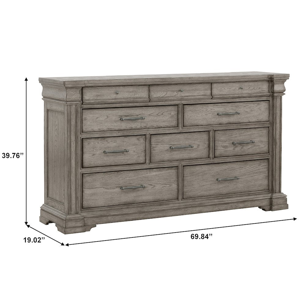 Madison Ridge 10 Drawer Dresser in Heritage Taupe