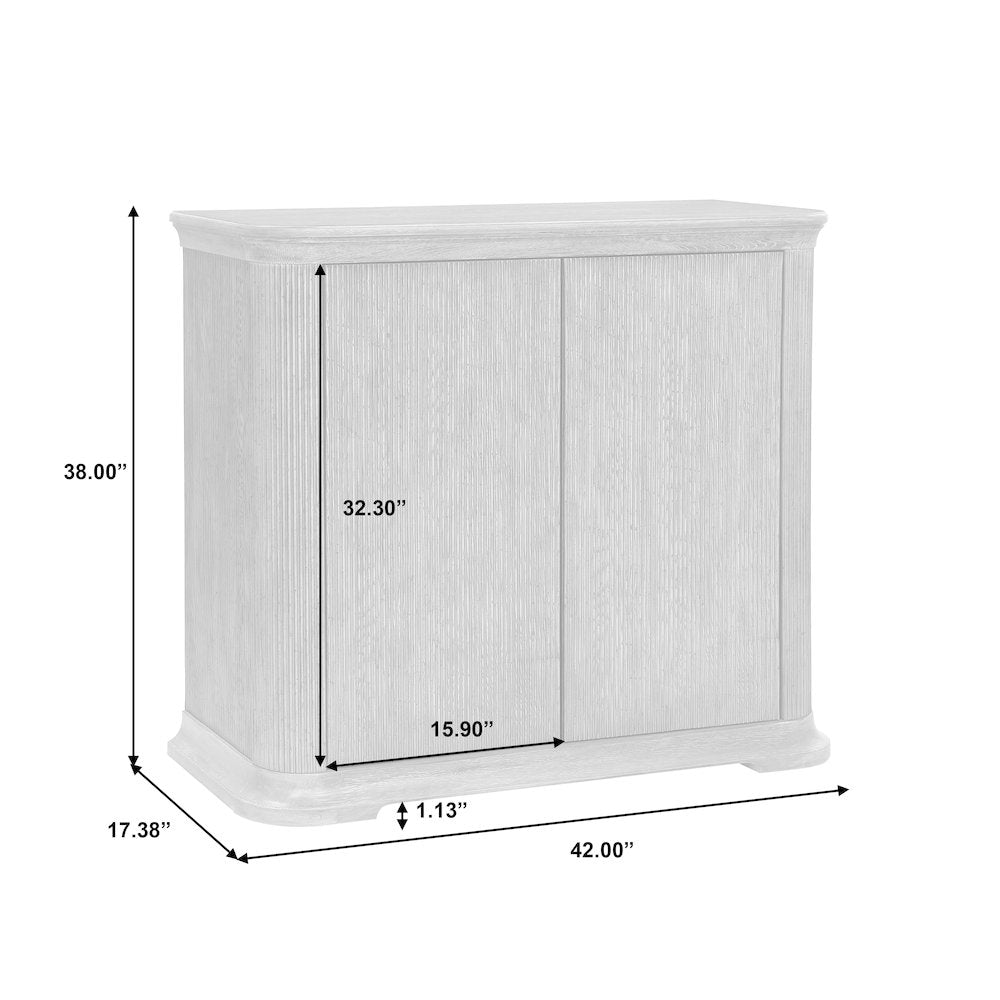 Reeded 2 Door Accent Chest with Shelves