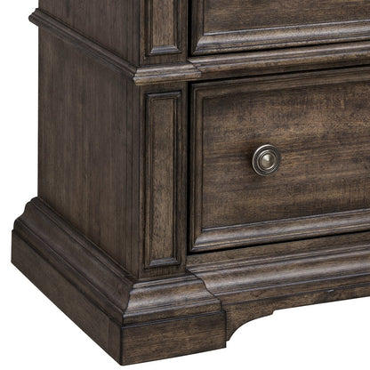 Woodbury Two Drawer Nightstand with USB in Cowboy Boots Brown