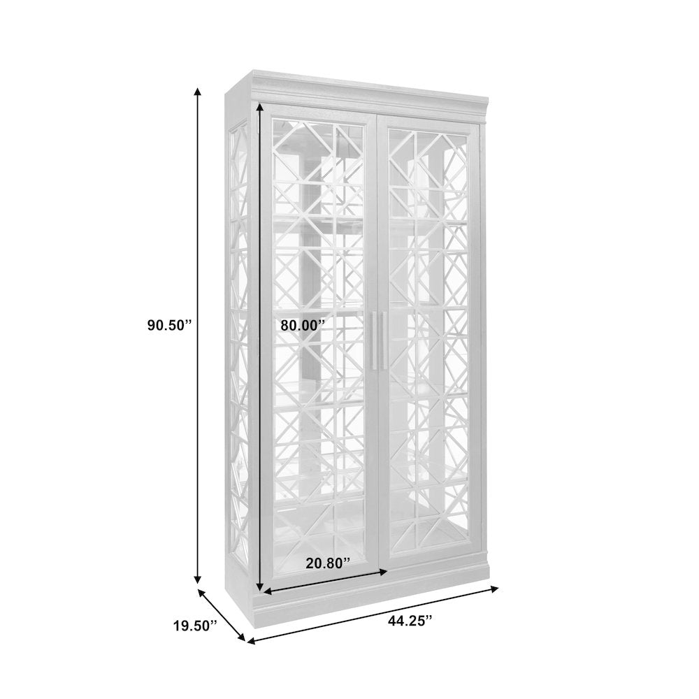 4 Shelf Display Cabinet with Decorative Glass Doors
