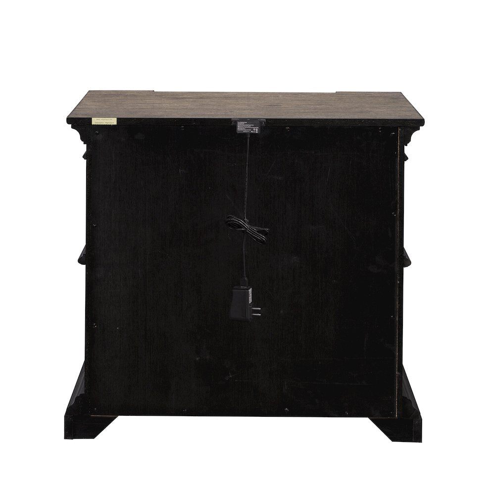 Woodbury Two Drawer Nightstand with USB in Cowboy Boots Brown