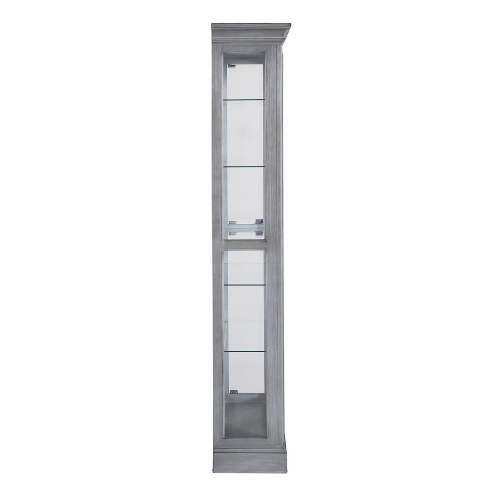 Side Entry Accent Curio, Gray Finish
