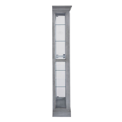 Side Entry Accent Curio, Gray Finish