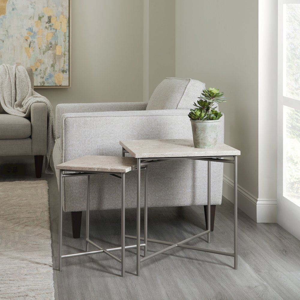 Small Stone Top Nesting table