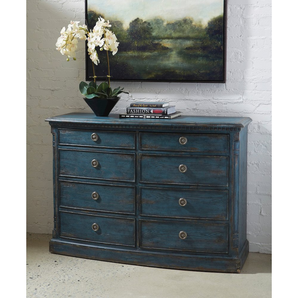 Robin Egg Blue 8 Drawer Dressing Chest