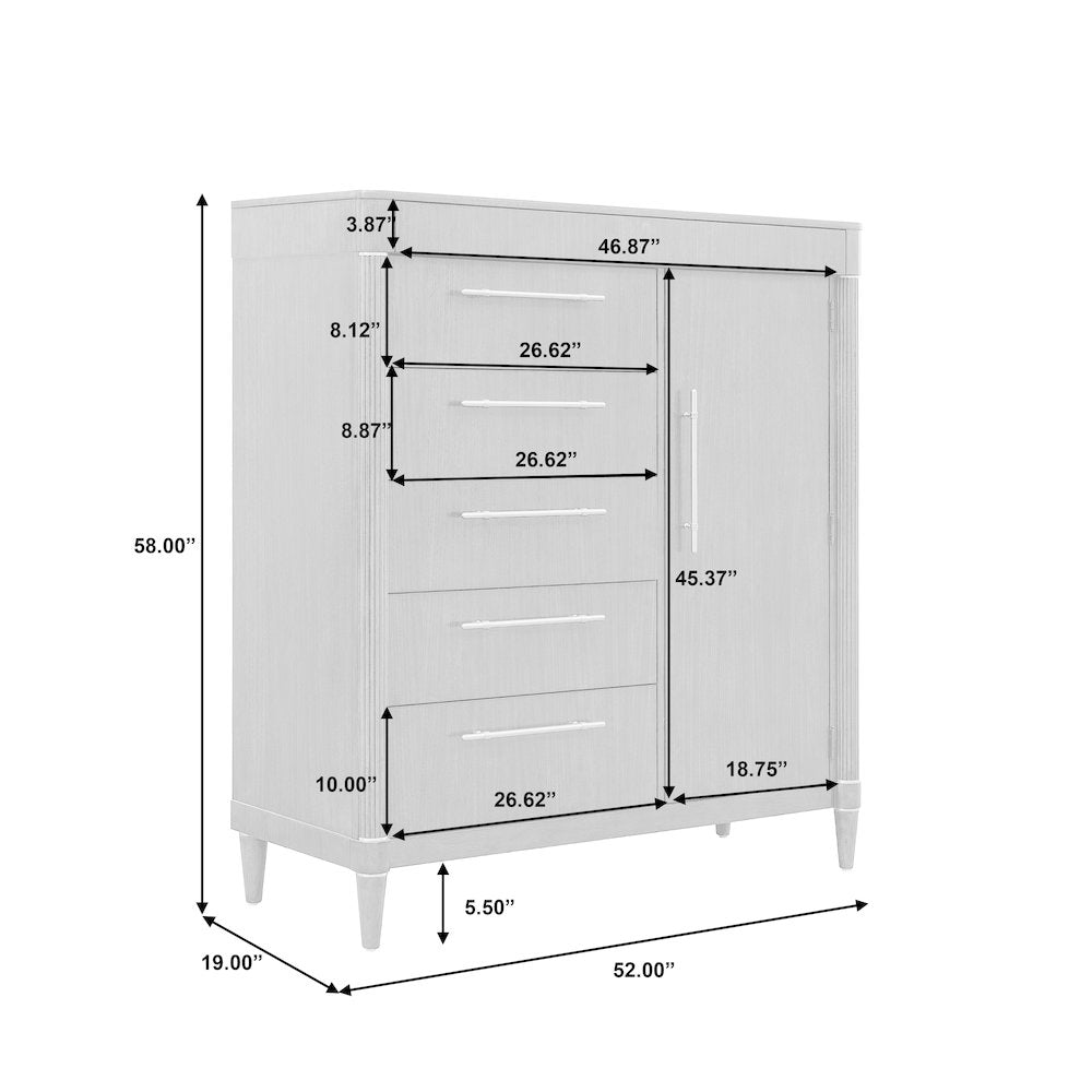Asher Park 6 Drawer Master Chest, Piano Brown Finish