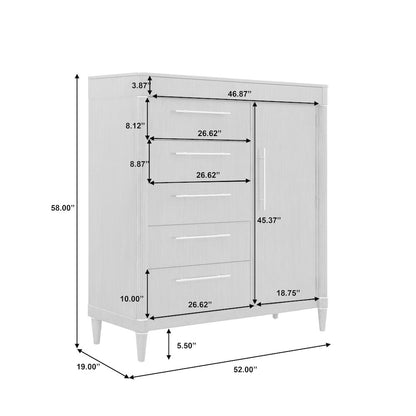 Asher Park 6 Drawer Master Chest, Piano Brown Finish
