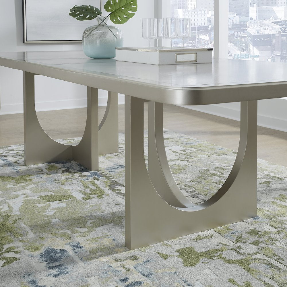 Zoey Double Pedestal Dining Table with Leaf Extensions