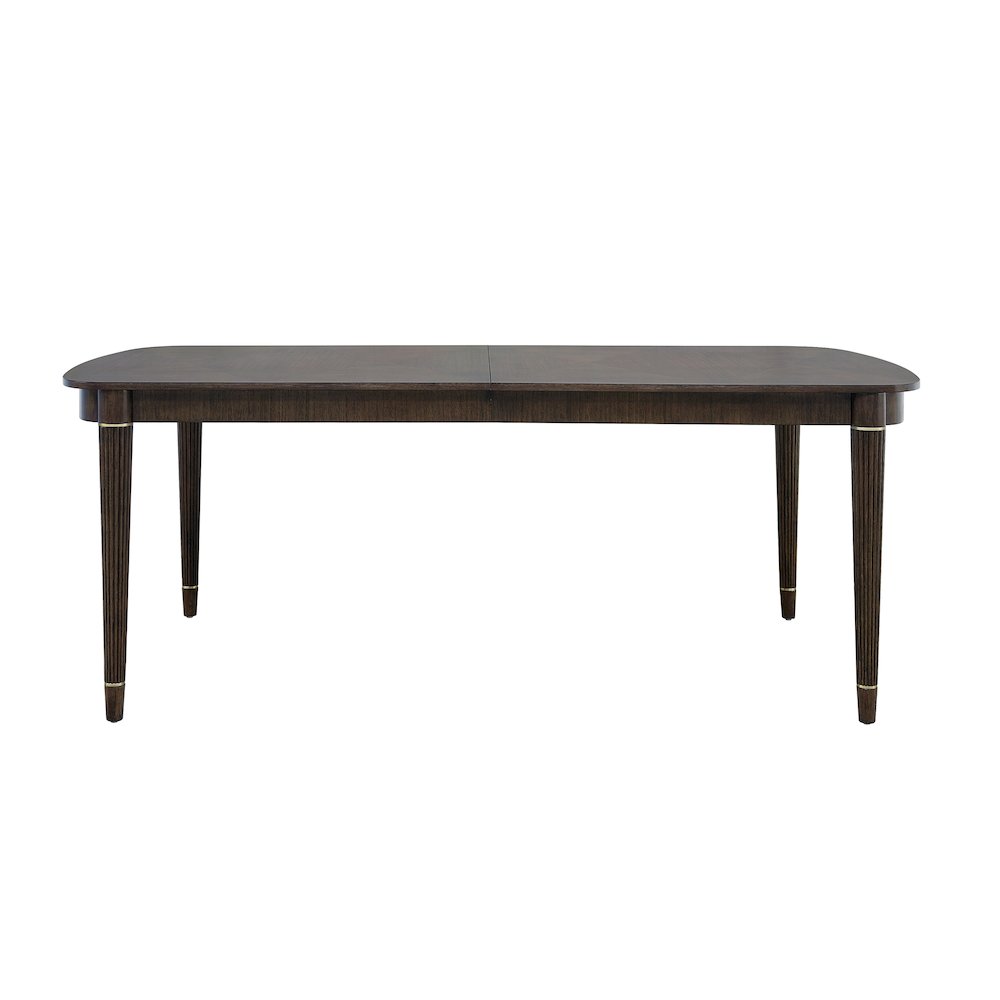 Asher Park Leg Dining Table, Piano Brown Finish