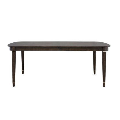Asher Park Leg Dining Table, Piano Brown Finish