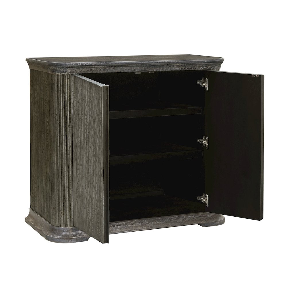 Reeded 2 Door Accent Chest with Shelves