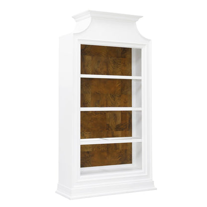 Open Storage 3 Shelf Bookcase with Natural Wood Back Panel