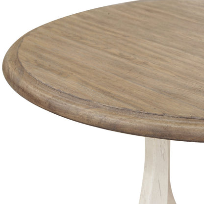 Two-Toned Entry Table with Harp-Shaped Base