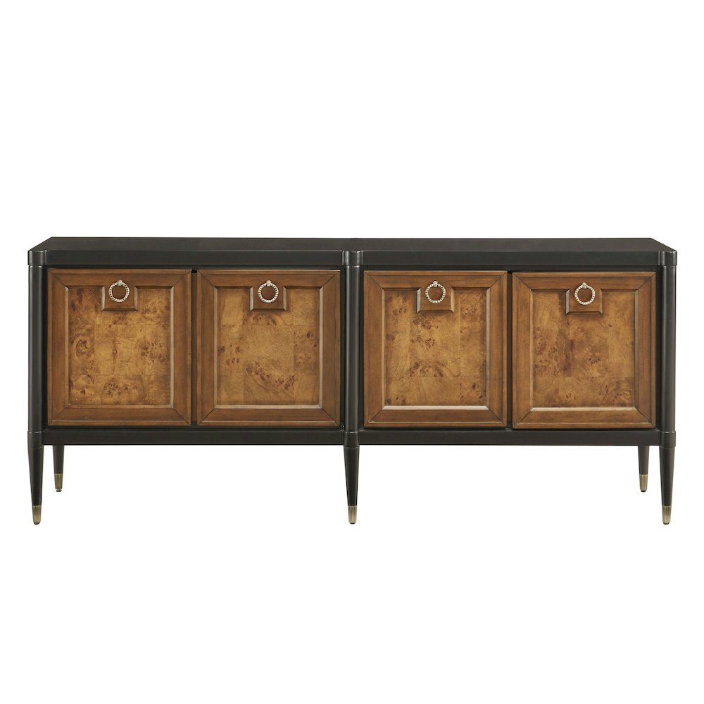 4-Door Mid-Century Modern Console with Shelves