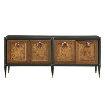 4-Door Mid-Century Modern Console with Shelves