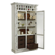 Display Curio Cabinet with Wine Storage in Antique White