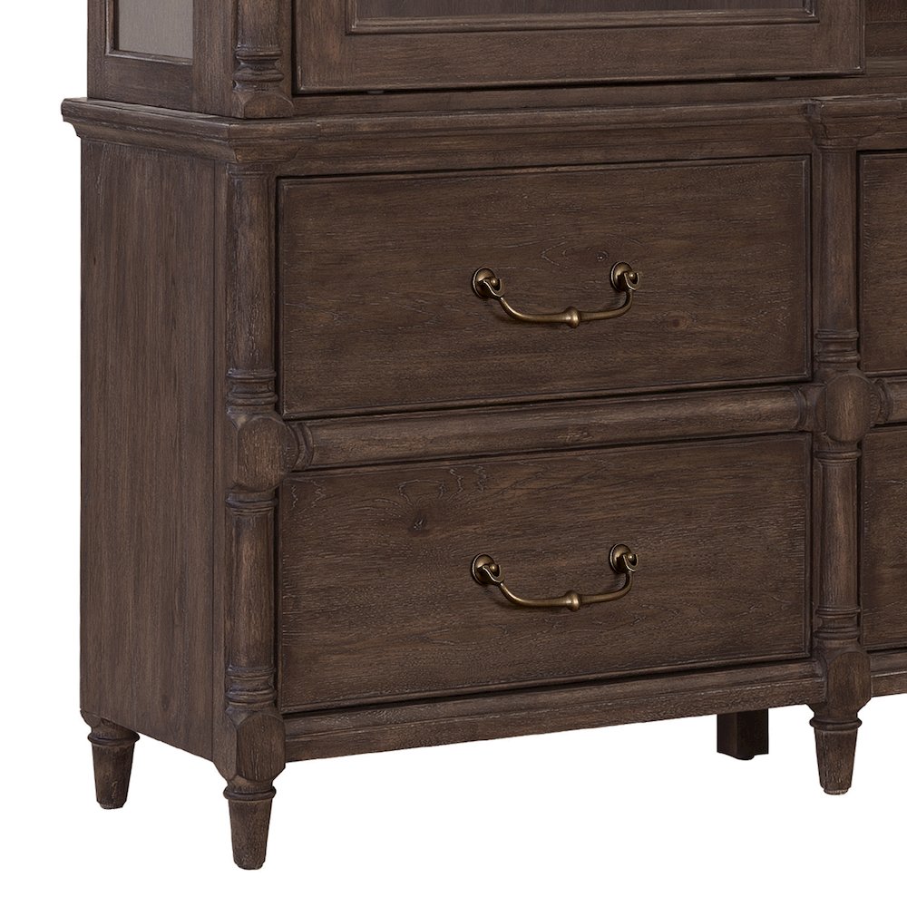 Revival Row Sliding Door Display Cabinet with Storage Drawers
