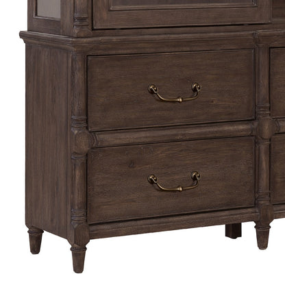 Revival Row Sliding Door Display Cabinet with Storage Drawers