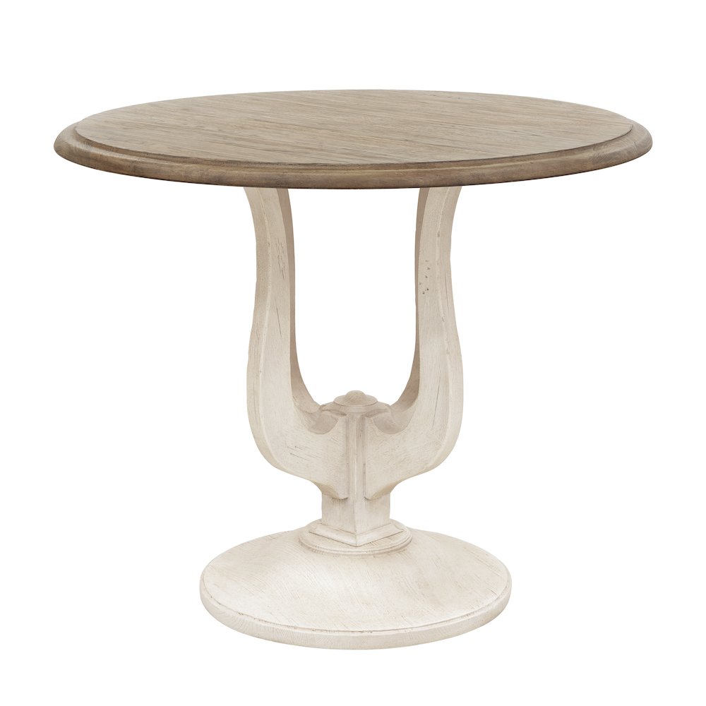 Two-Toned Entry Table with Harp-Shaped Base