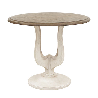 Two-Toned Entry Table with Harp-Shaped Base