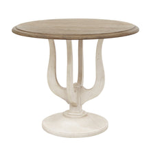 Two-Toned Entry Table with Harp-Shaped Base