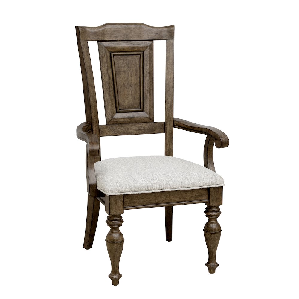 Woodbury Wooden Arm Chair in Cowboy Boots Brown