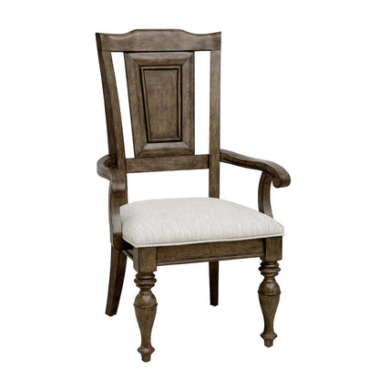 Woodbury Wooden Arm Chair in Cowboy Boots Brown