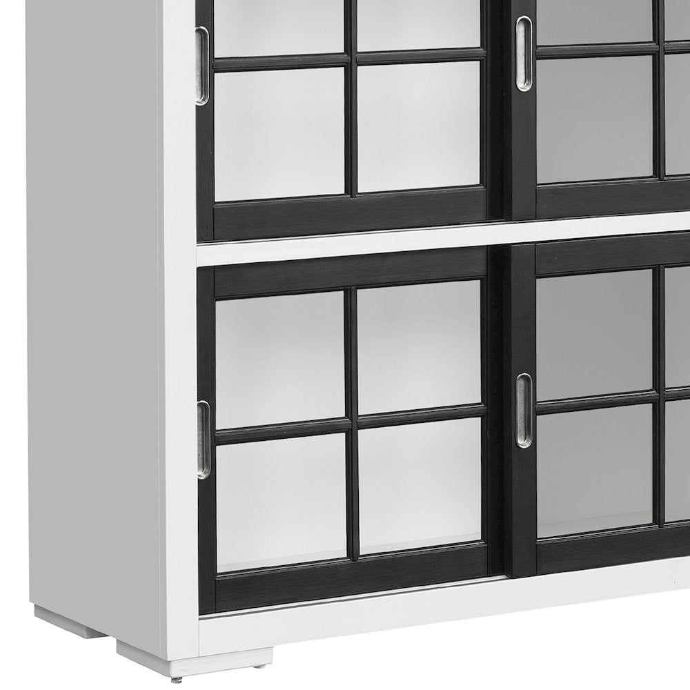 Contemporary 4-Shelf Sliding Door Bookcase