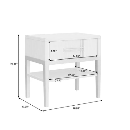 Kendall Metal Base Nightstand with Storage