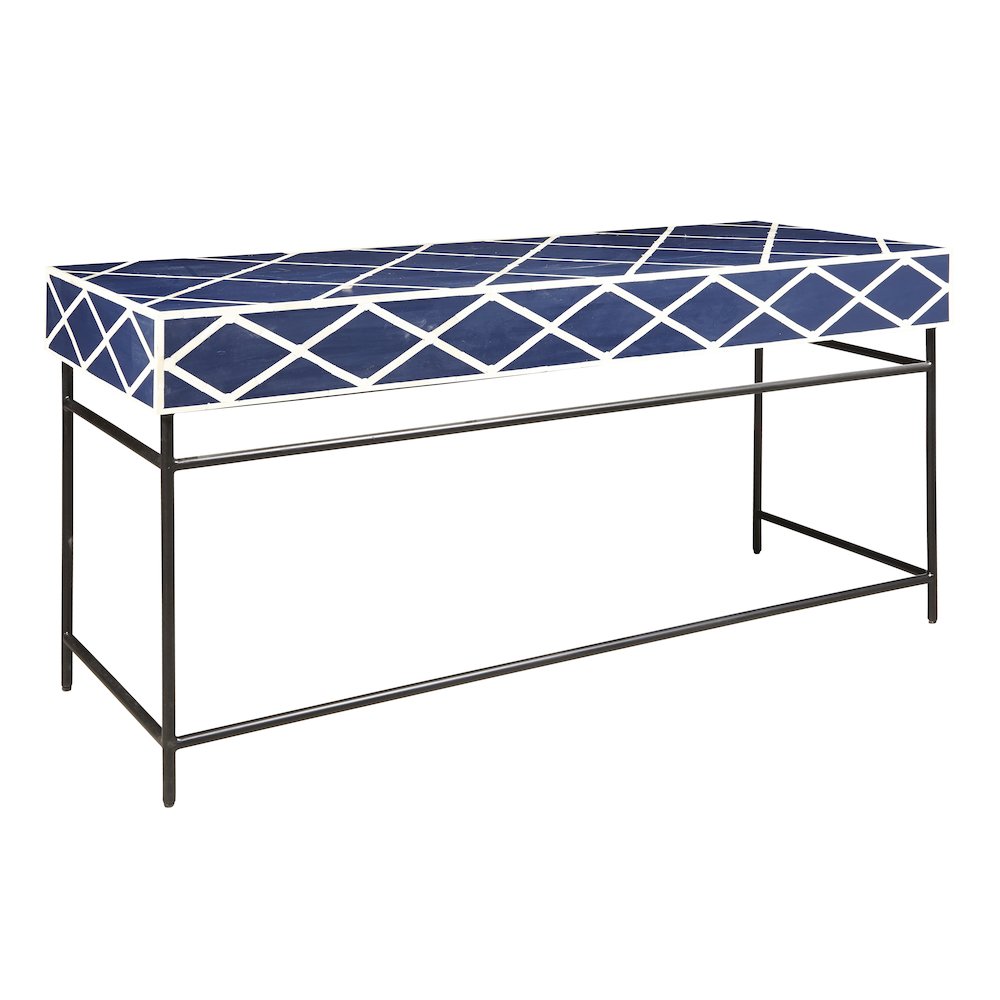 Navy Blue Writing Desk with Storage Drawer