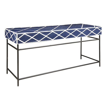 Navy Blue Writing Desk with Storage Drawer