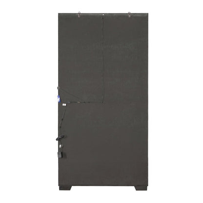 Modern Wood Framed 5-Shelf Sliding Door Curio with LED Light