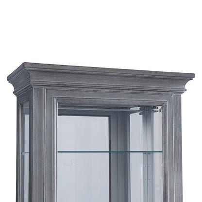 Side Entry Accent Curio, Gray Finish